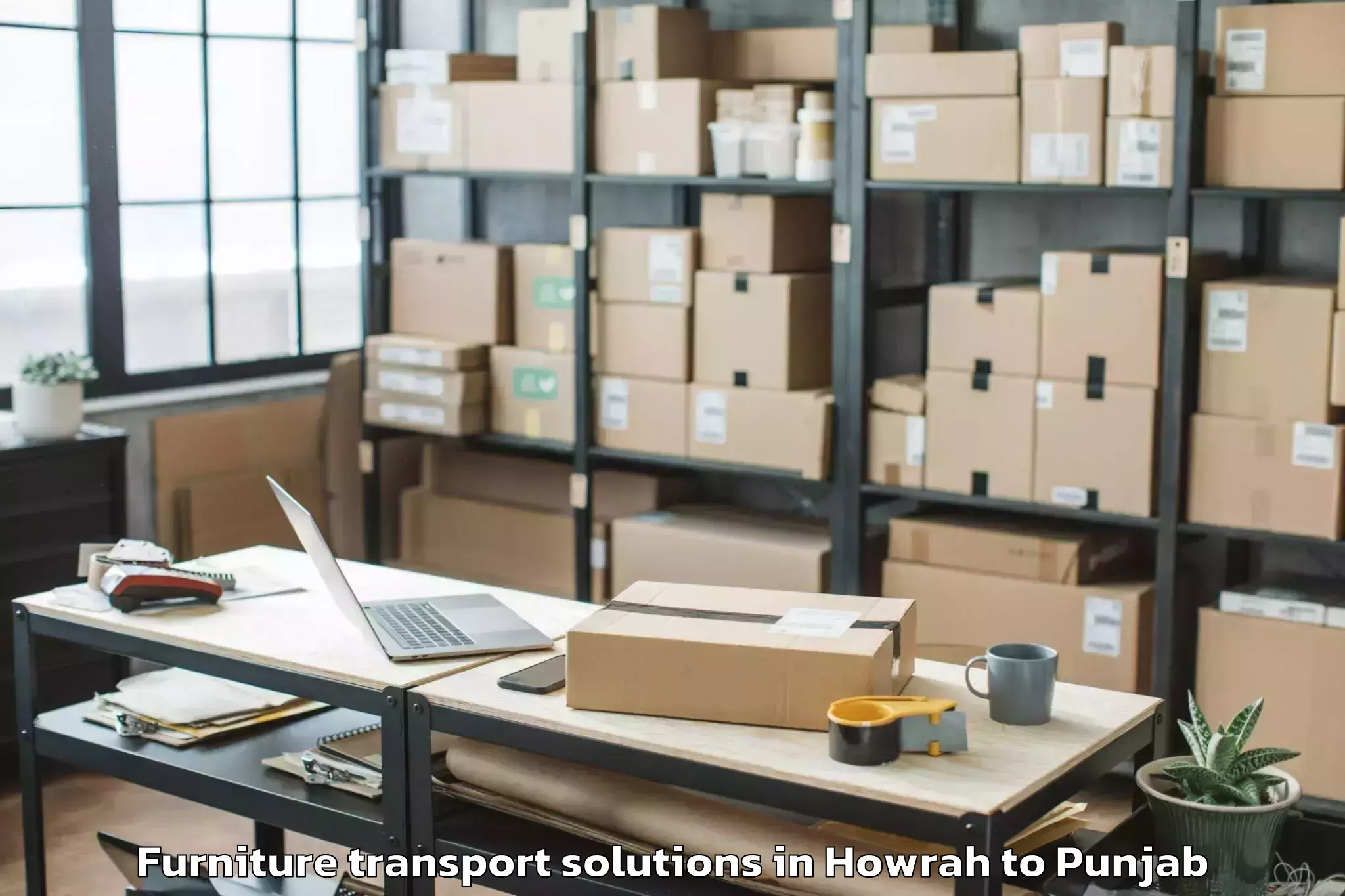 Hassle-Free Howrah to Dhariwal Furniture Transport Solutions